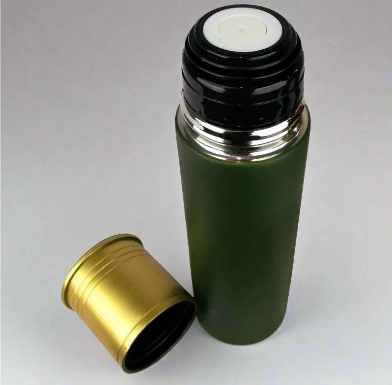 Load image into Gallery viewer, THERMOS FLASK 500ml OLIVE BULLET SHAPE
